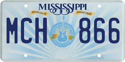 MS license plate MCH866