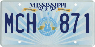 MS license plate MCH871