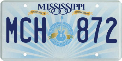 MS license plate MCH872