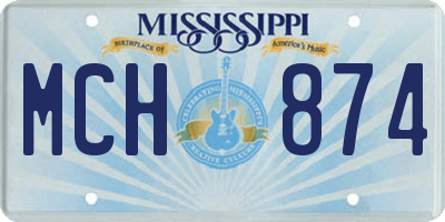 MS license plate MCH874