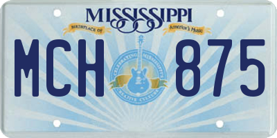 MS license plate MCH875