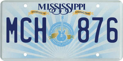 MS license plate MCH876
