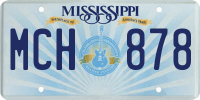 MS license plate MCH878