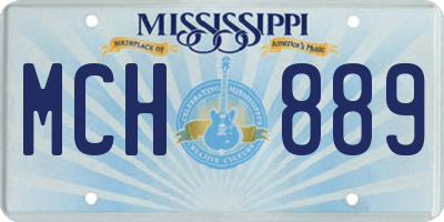 MS license plate MCH889