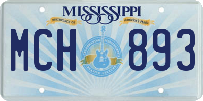 MS license plate MCH893