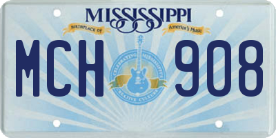 MS license plate MCH908