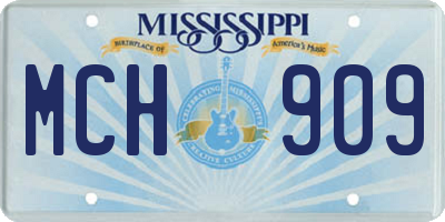 MS license plate MCH909