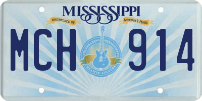 MS license plate MCH914