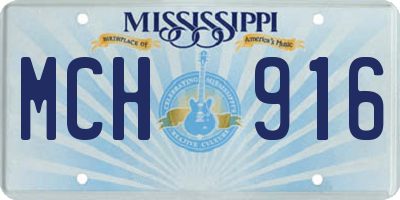 MS license plate MCH916