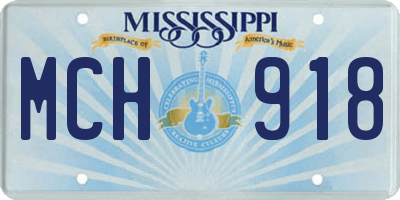 MS license plate MCH918