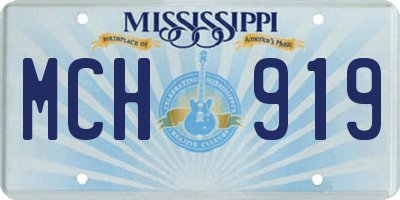 MS license plate MCH919