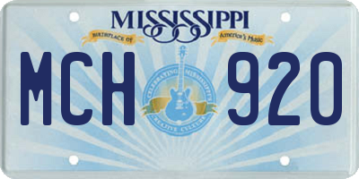 MS license plate MCH920