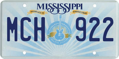 MS license plate MCH922