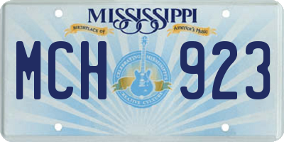 MS license plate MCH923