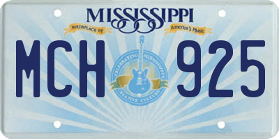 MS license plate MCH925
