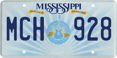 MS license plate MCH928