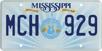MS license plate MCH929