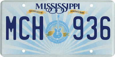 MS license plate MCH936