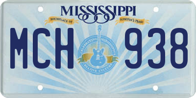 MS license plate MCH938