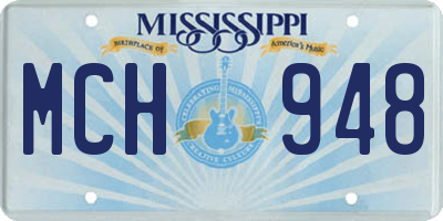 MS license plate MCH948