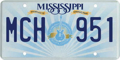 MS license plate MCH951
