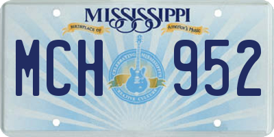 MS license plate MCH952