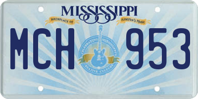 MS license plate MCH953