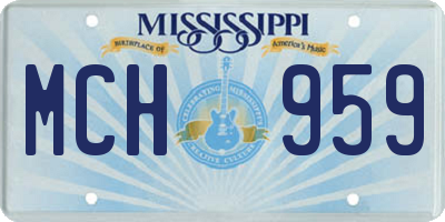 MS license plate MCH959