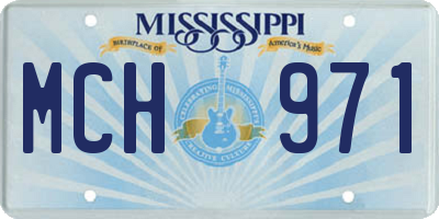 MS license plate MCH971