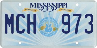 MS license plate MCH973