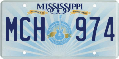 MS license plate MCH974