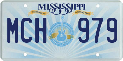 MS license plate MCH979