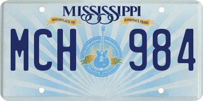 MS license plate MCH984