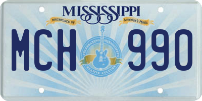 MS license plate MCH990