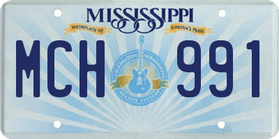 MS license plate MCH991