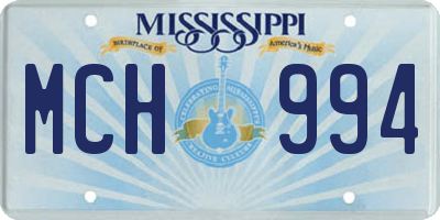 MS license plate MCH994