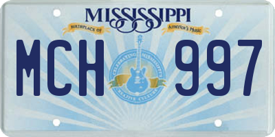 MS license plate MCH997