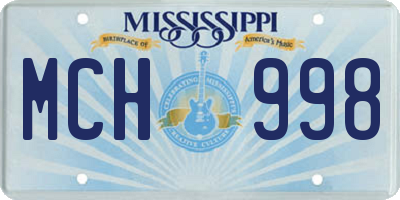 MS license plate MCH998