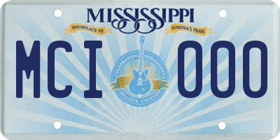MS license plate MCI000