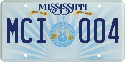 MS license plate MCI004