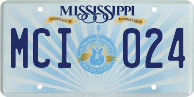 MS license plate MCI024