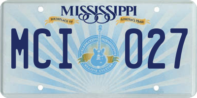 MS license plate MCI027