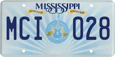 MS license plate MCI028