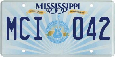 MS license plate MCI042