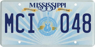 MS license plate MCI048