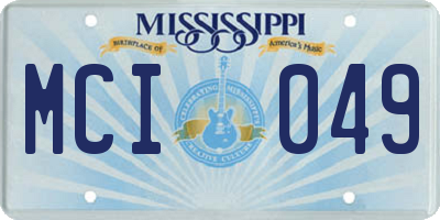MS license plate MCI049