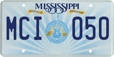 MS license plate MCI050