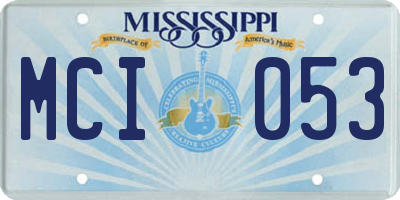 MS license plate MCI053