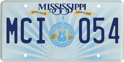 MS license plate MCI054