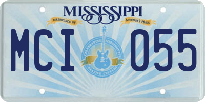 MS license plate MCI055